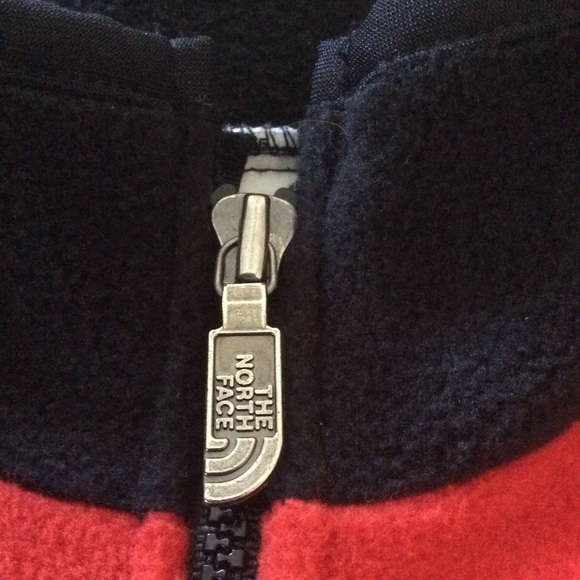 Vintage 90s The North Face Full Zip Rare Red/Black Fleece Jacket Sz S - Picture 9 of 13